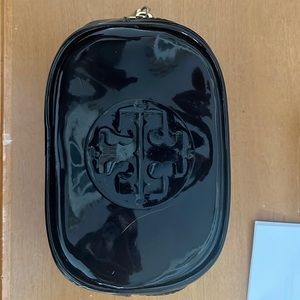 Tory Burch Black Patent Makeup Bag